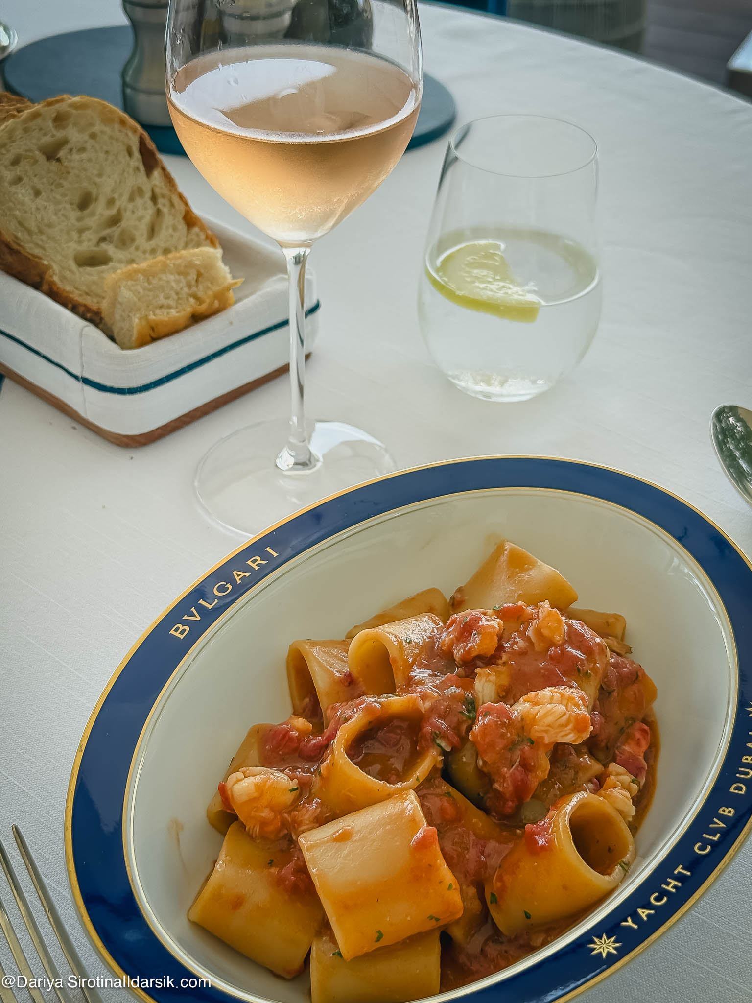 Паста с лобстером в ресторане Yacht Club Bulgari Dubai
