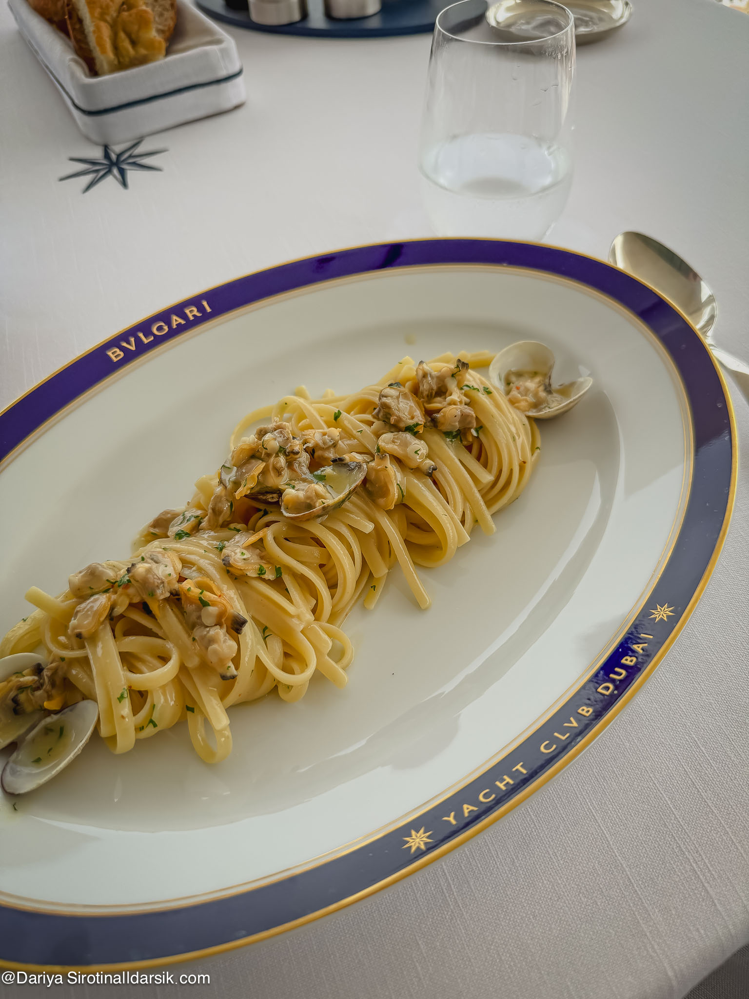 Паста с вонголе в ресторане Yacht Club Bulgari Dubai